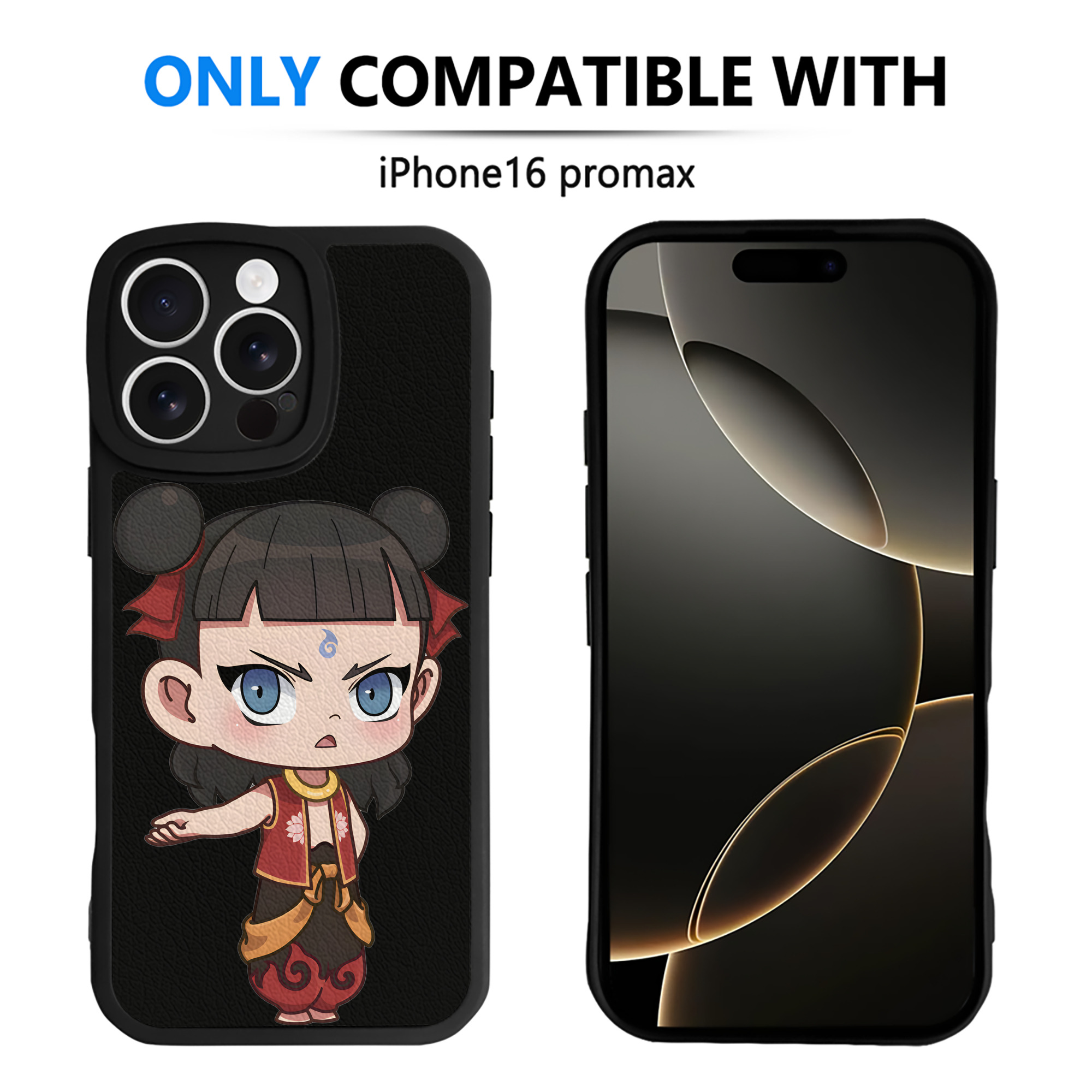 （画像用） Ne Zha 2 ナタ 魔童の大暴れ 【iPhone 16シリーズ対応】シリコンスマホケース（レザー調） 材質：シリコン